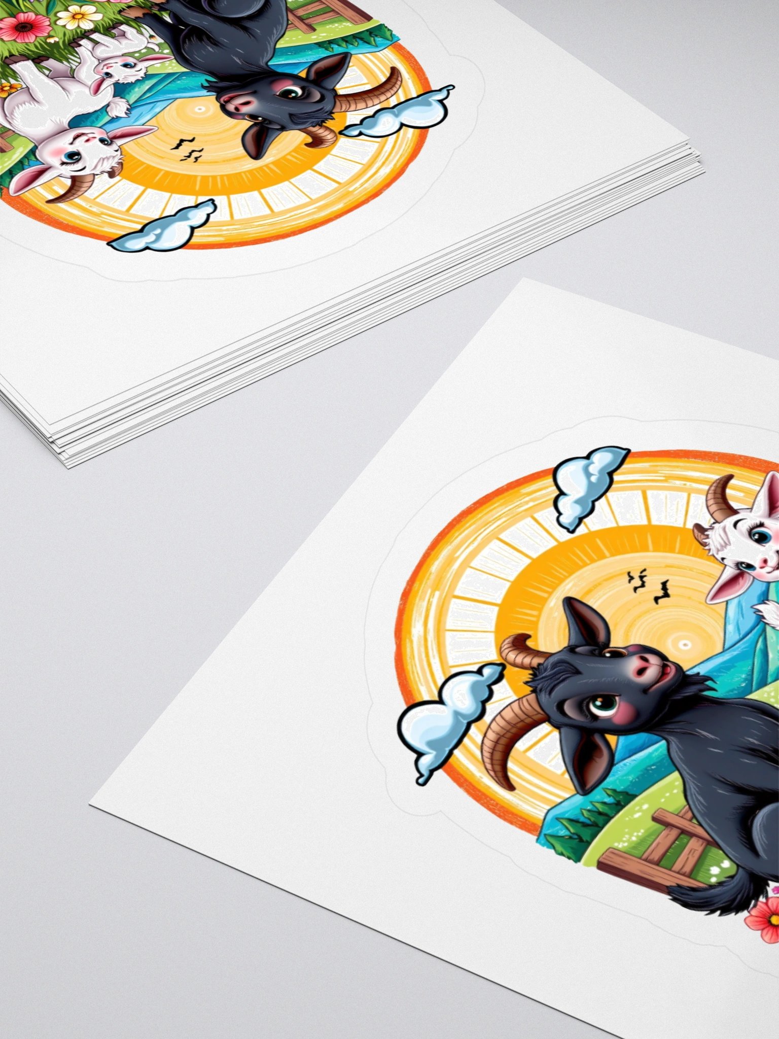 Cheerful Goat Meadow Stickers product image (10)