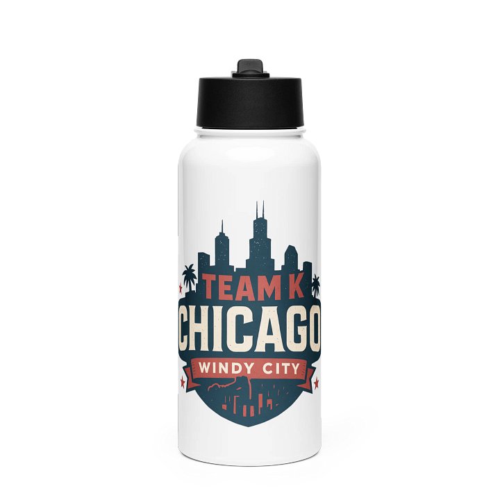 Team K Chicago Stainless Steel Water Bottle with a Straw Lid product image (1)
