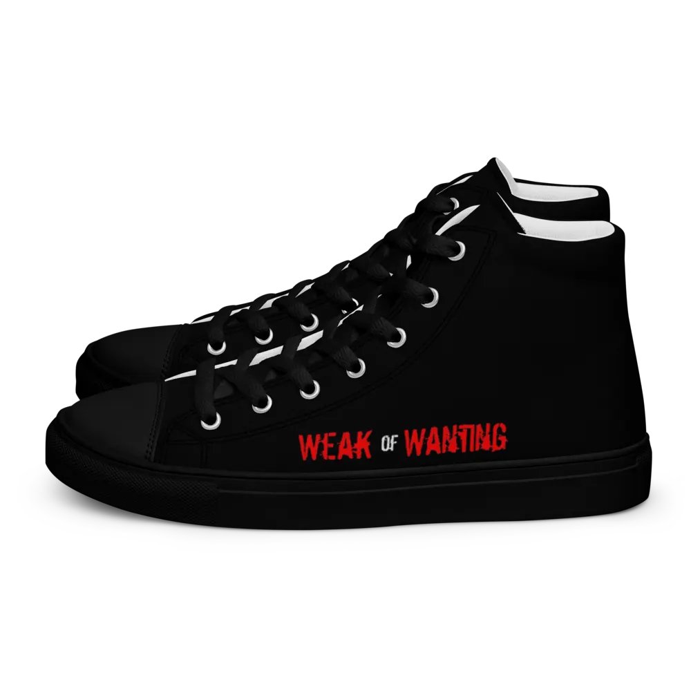Weak Of Wanting Men's High Top Canvas Red Logo Shoes product image (1)