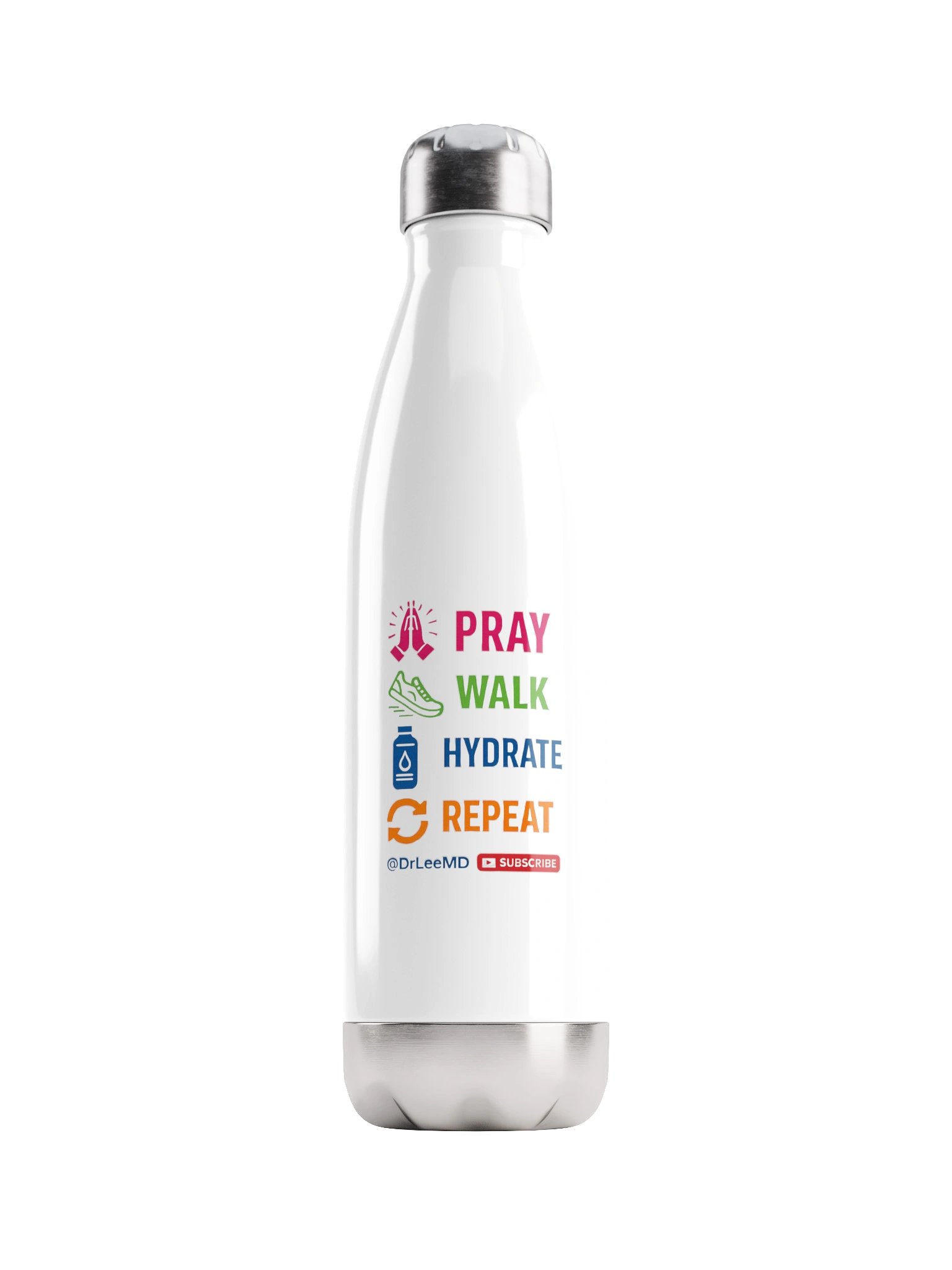 Pray Walk Hydrate Repeat Stainless Steel Water Bottle product image (2)