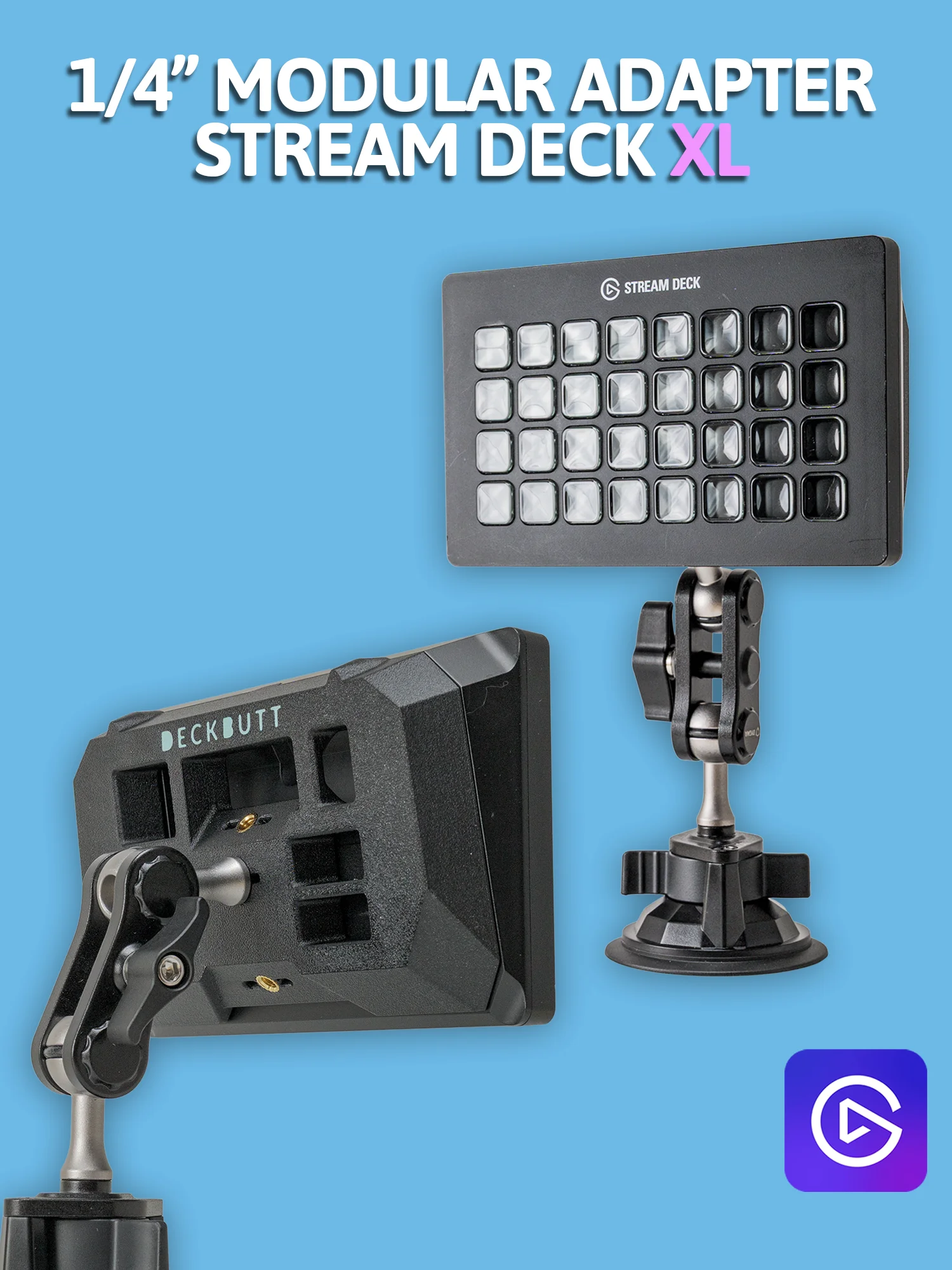 Deckbutt for StreamDeckXL | 1/4" Adapter Mount product image (1)