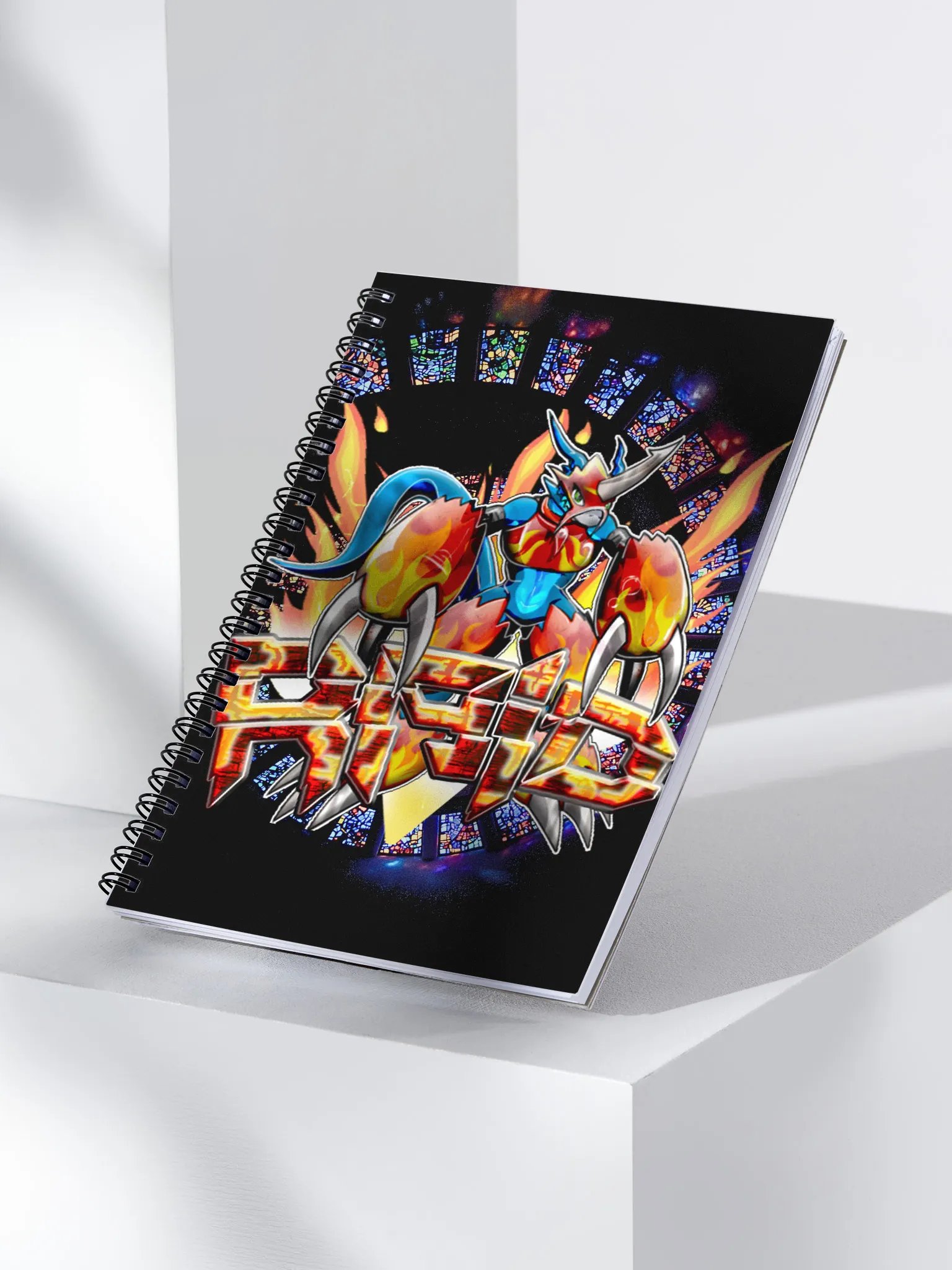 Flamedra Raid Grid Spiral Notebook product image (3)