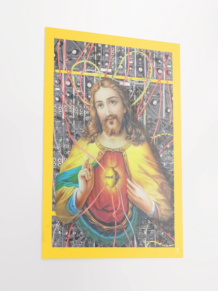 Jesus Christ Sacred MOOg by Frank Fonik , Techno EDM Matte Paper Poster product image (2)