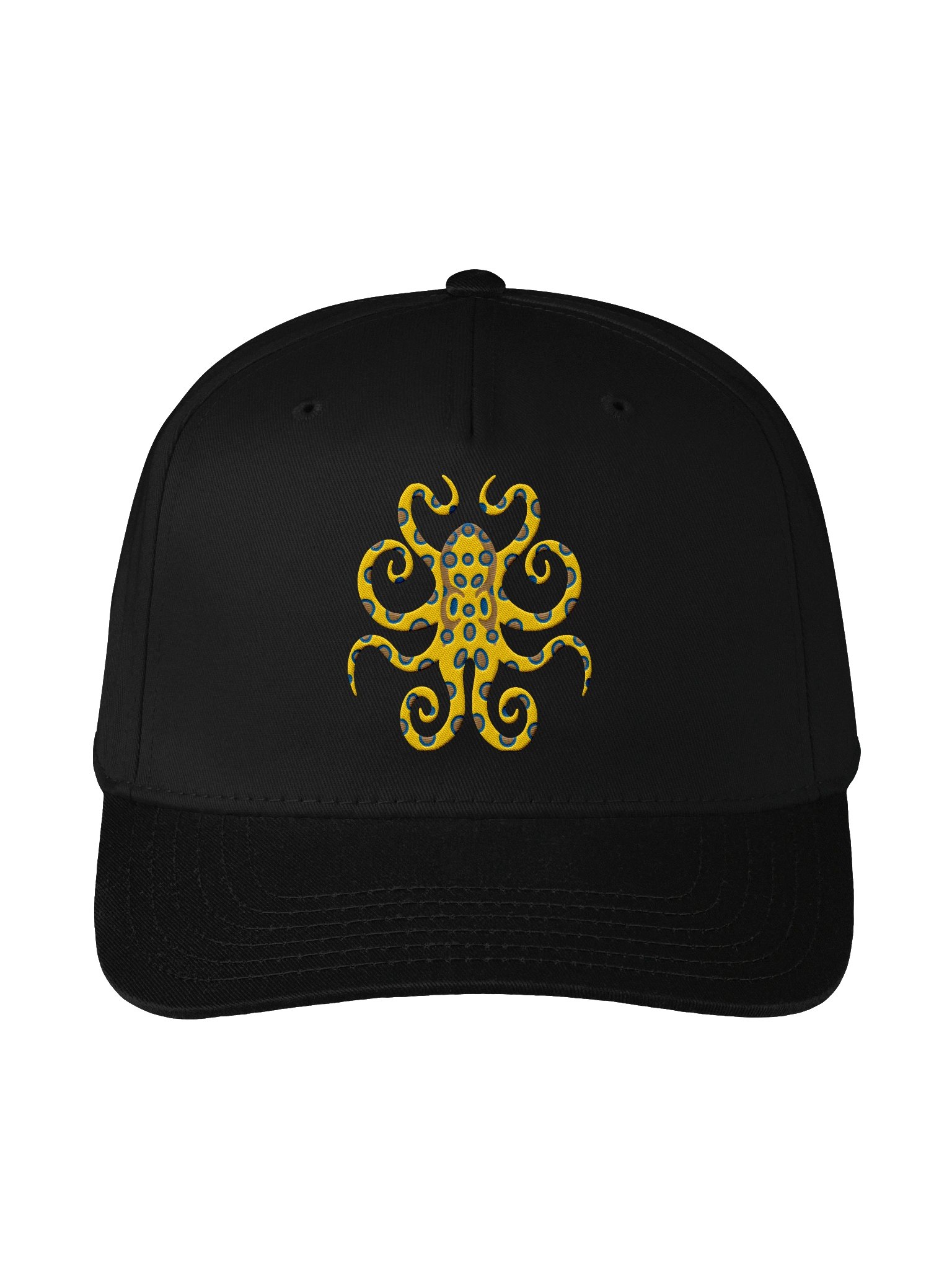 Blue-Ring Octopus Mid-Profile Baseball Cap (Embroidered) for Reef and Marine Aquarium Lovers product image (1)