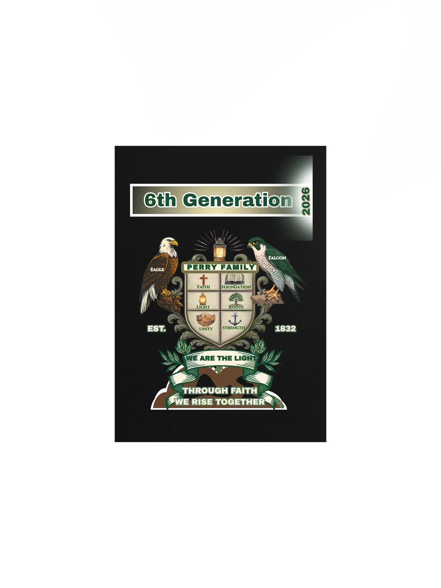 Vibrant Matte Poster Crest 6th Generation Keepsake(frame not included)Print for Perry Family| Special Edition product image (1)