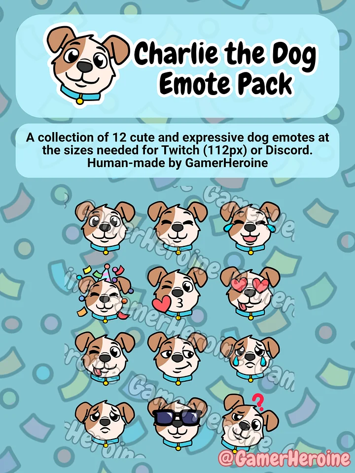 Charlie the Dog Emote Pack product image (1)