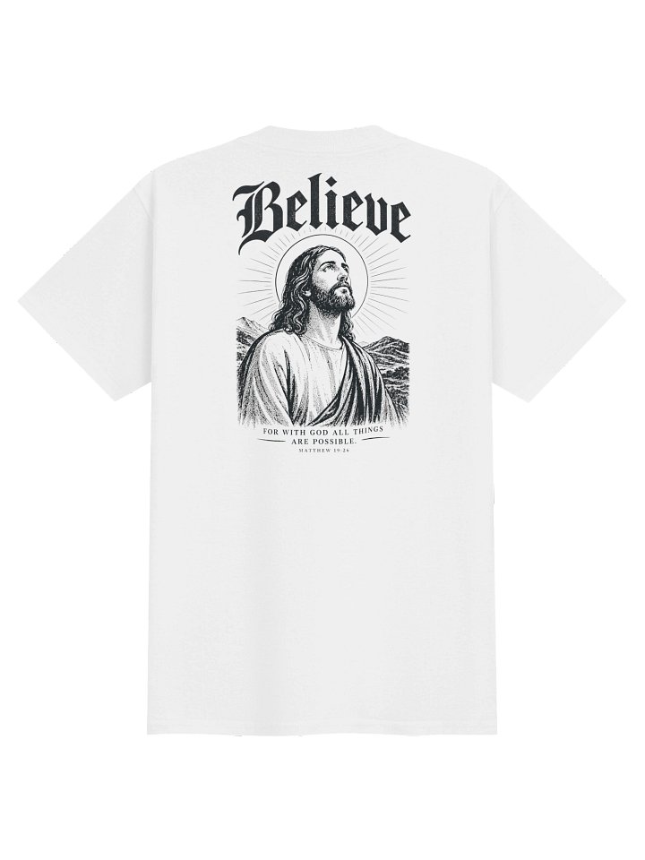 Believe Youth T-Shirt – Matthew 19:26 product image (1)