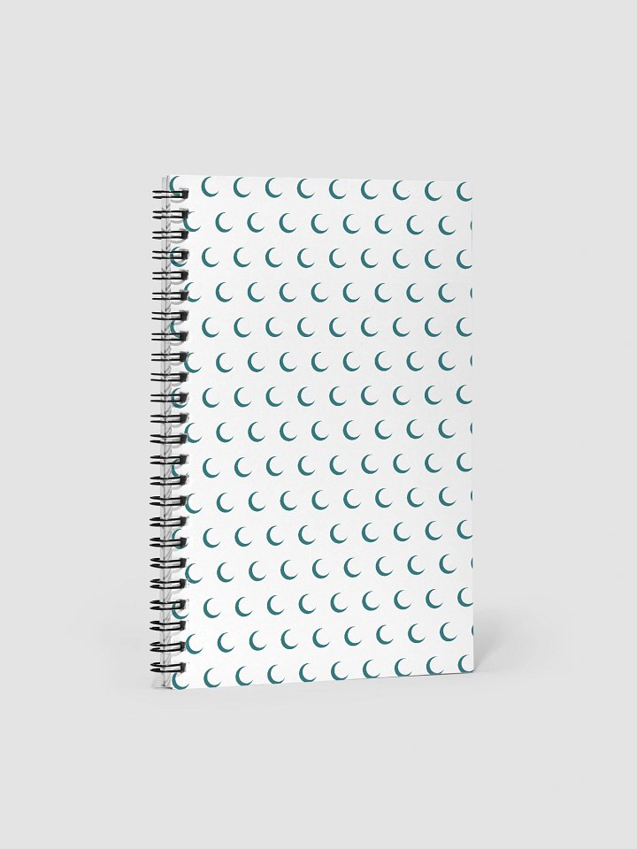Crescent Moon Pattern Spiral Notebook – Deep Teal Print product image (2)