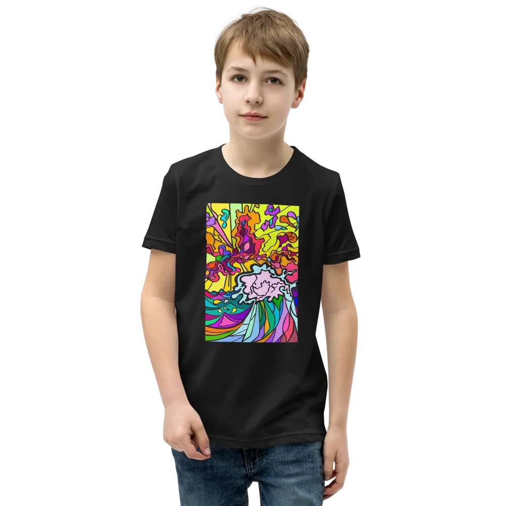 Vibrant Swirls Youth T-Shirt - Wave at Sunset product image (1)