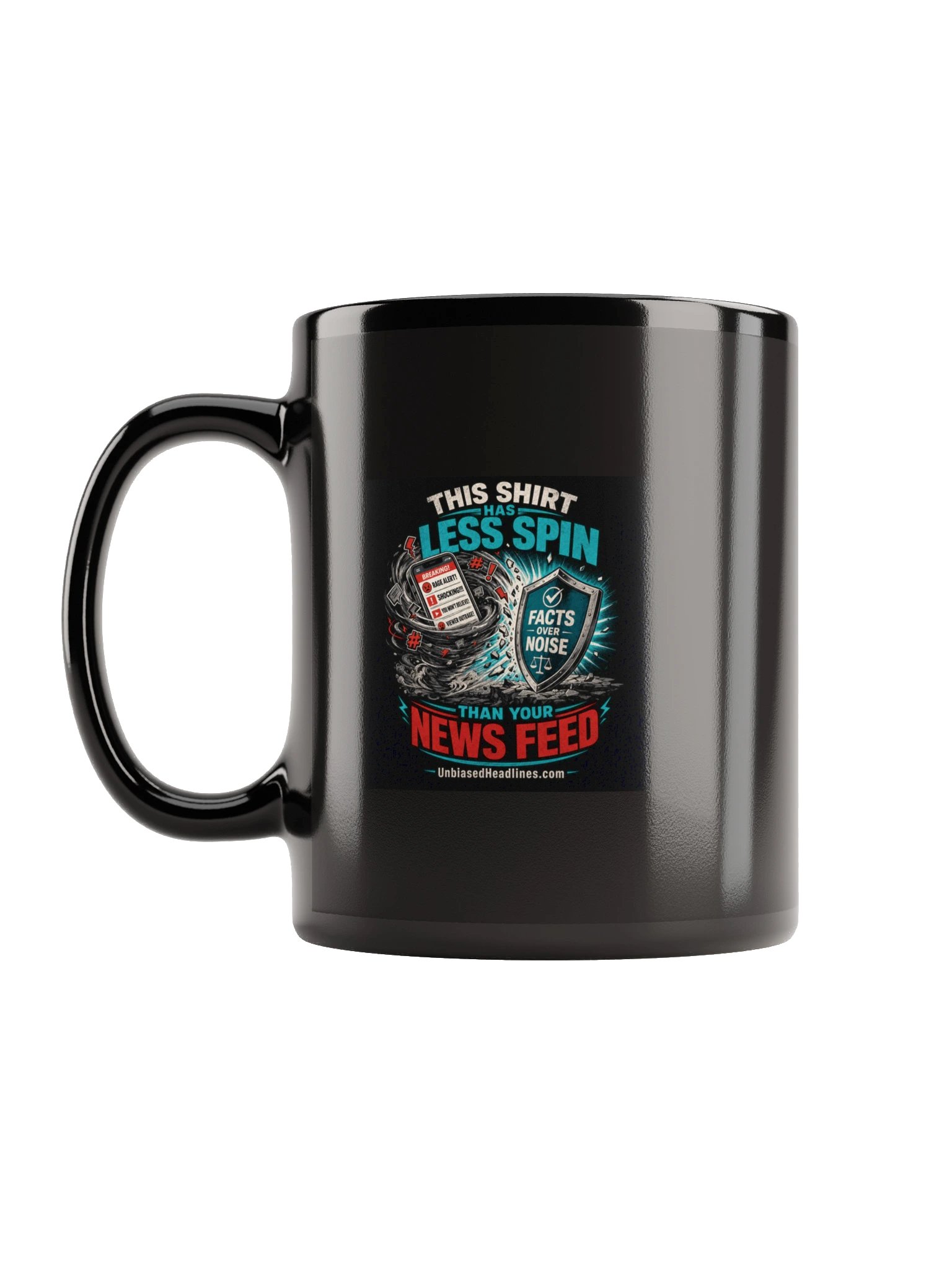 Less Spin Than Your News Feed Black Mug product image (7)