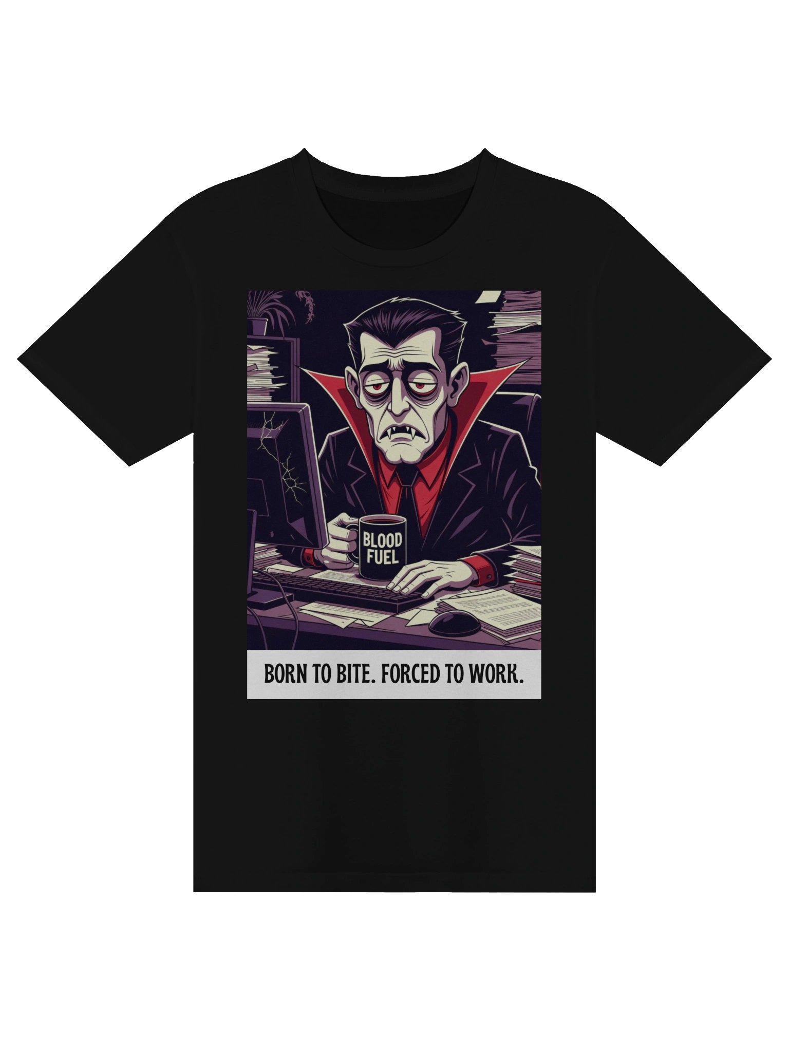 Blood Fueled Corporate Vampire Shirt – Gothic Streetwear Apparel product image (1)