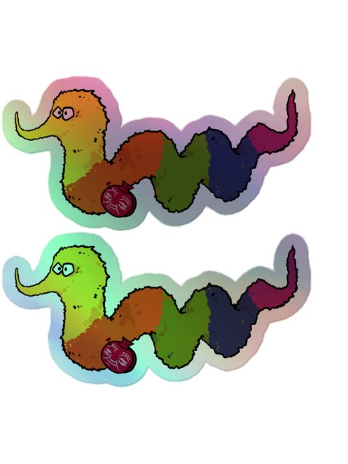 Inch Worm holographic stickers product image (1)