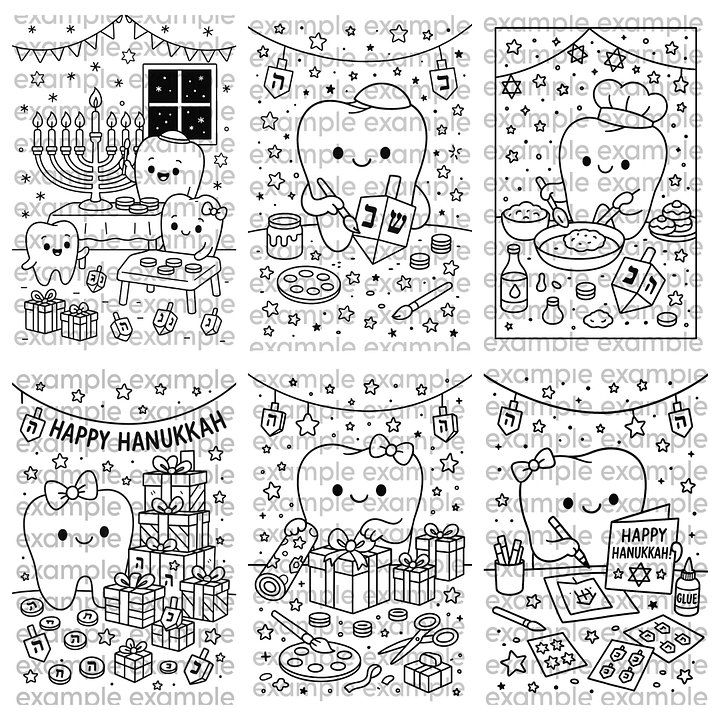 Floss-tival of Lights Hannukah Coloring pages product image (1)