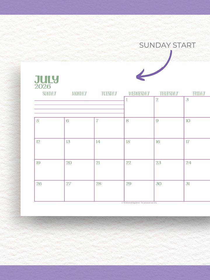 Tropical Paradise - 26/27 Calendar - Single Page per Month - Half Letter Size product image (2)