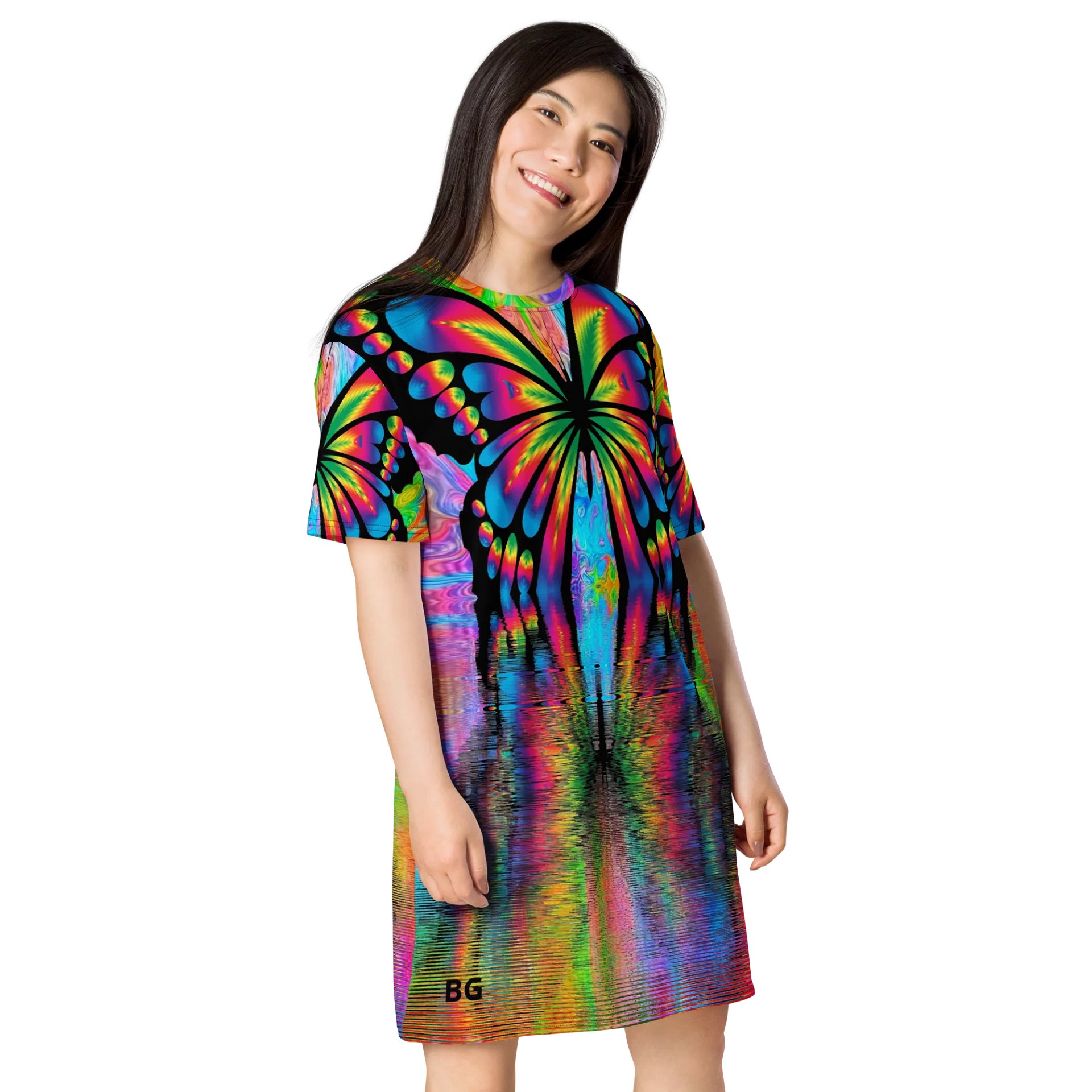 'Butterflies' All-Over T-Shirt Dress product image (4)