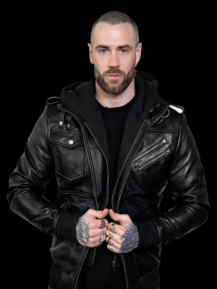 Mens Onyx Leather Moto Jacket product image (1)