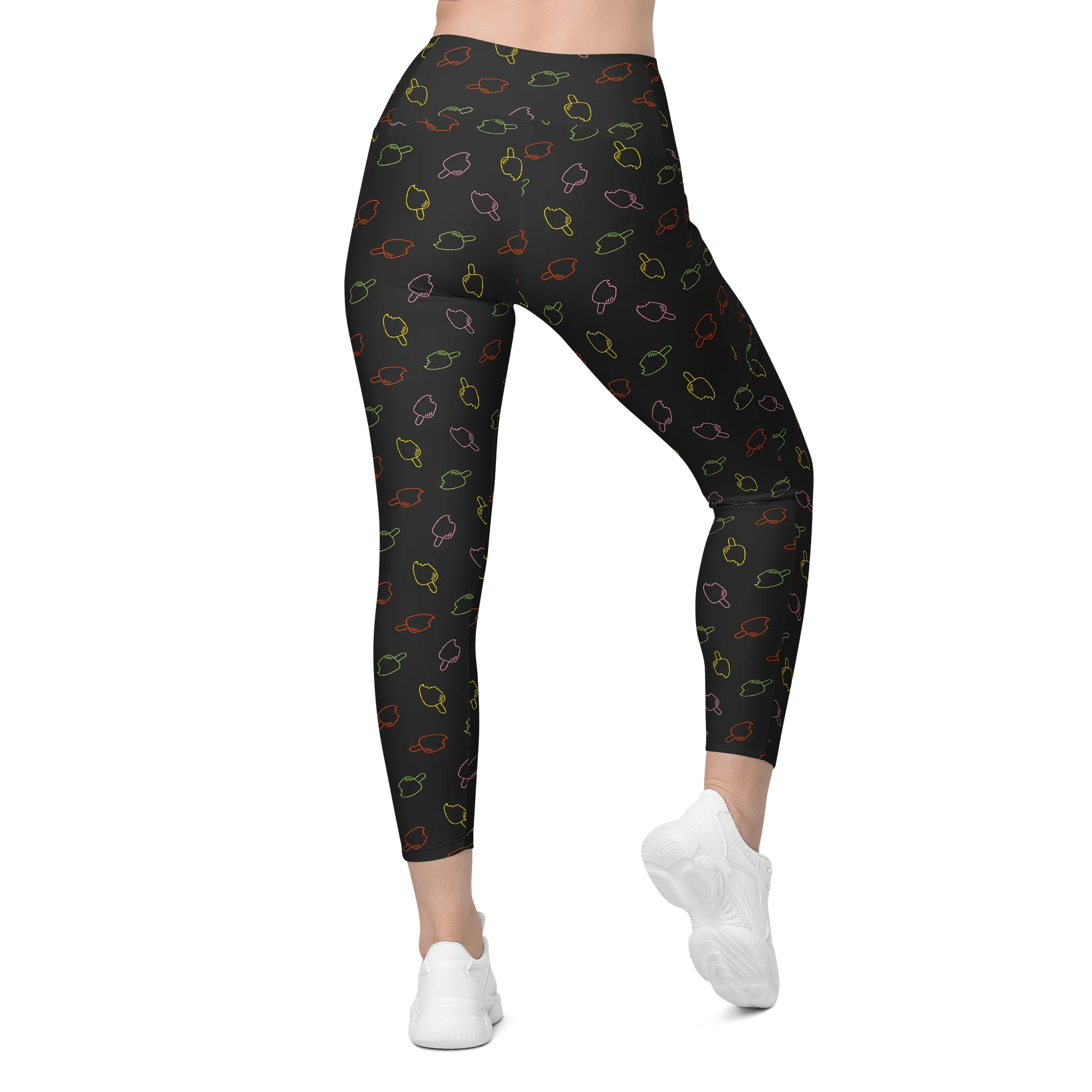 Colorful Bold Ice Cream Print Crossover Leggings product image (2)