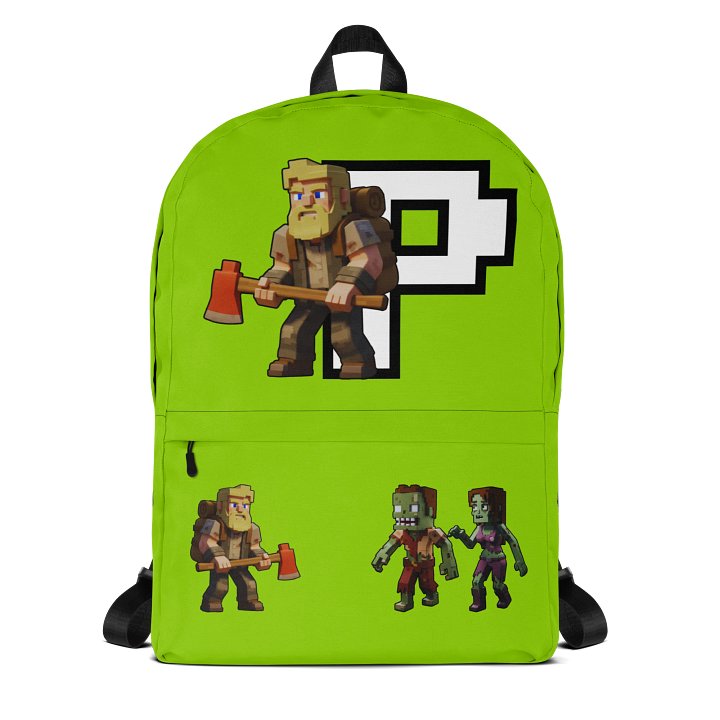 Patient PixelZ All-Over Print Backpack (Neon Green) product image (1)