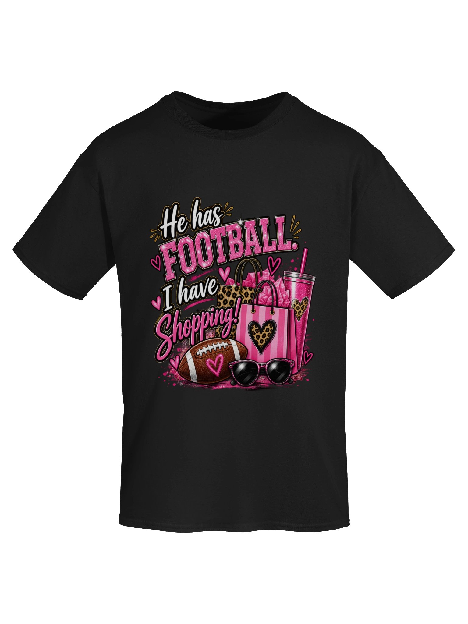 He Has Football, I Have Shopping Glitter Tee product image (21)