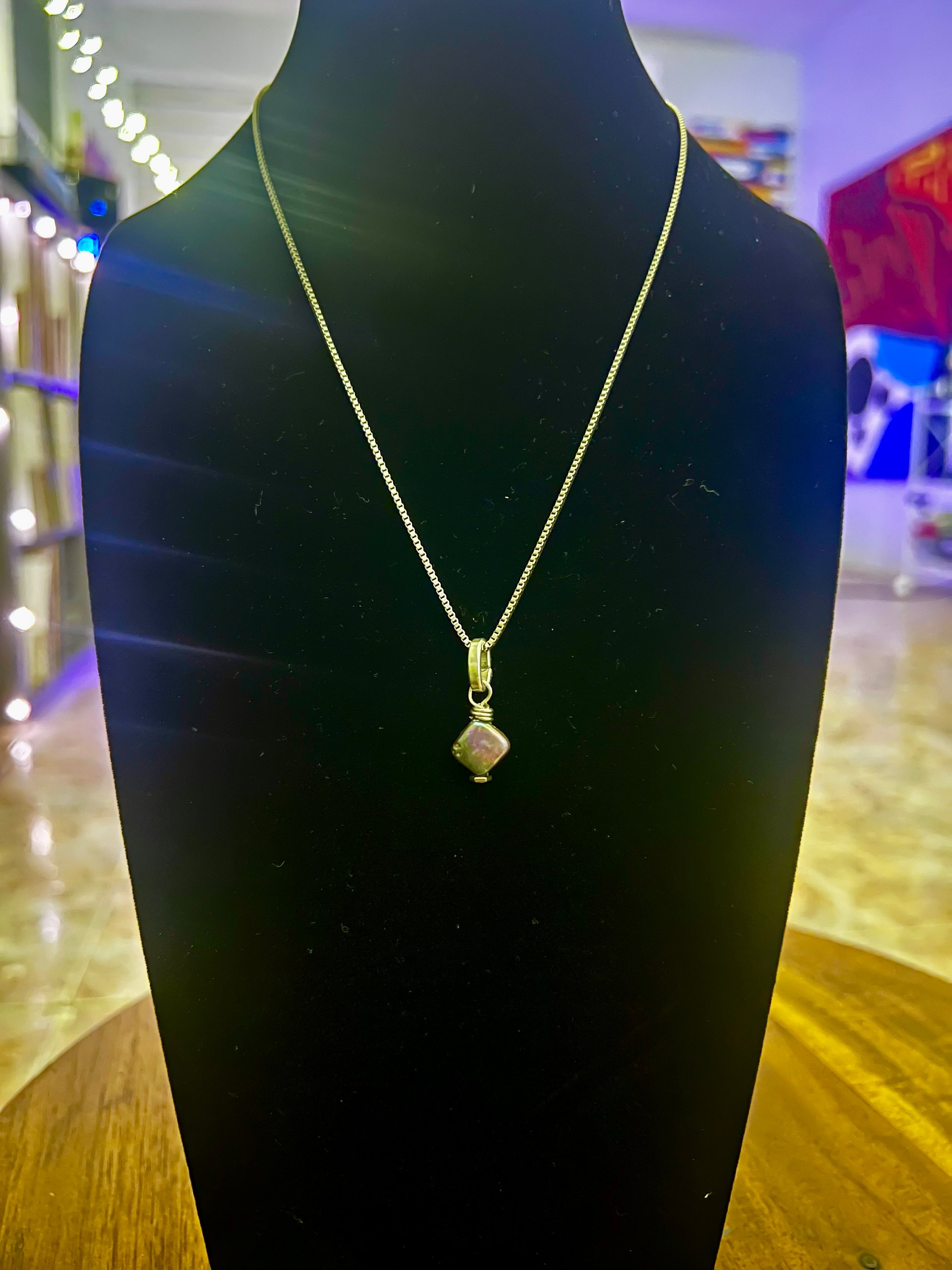 Coin Pearl and Pyrite necklace product image (1)
