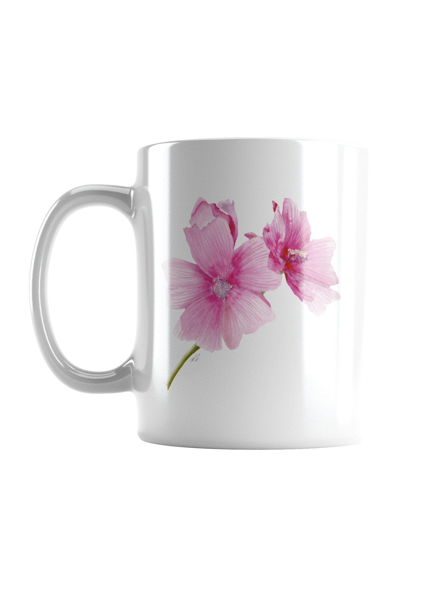Floral Elegance White Glossy Mug product image (6)