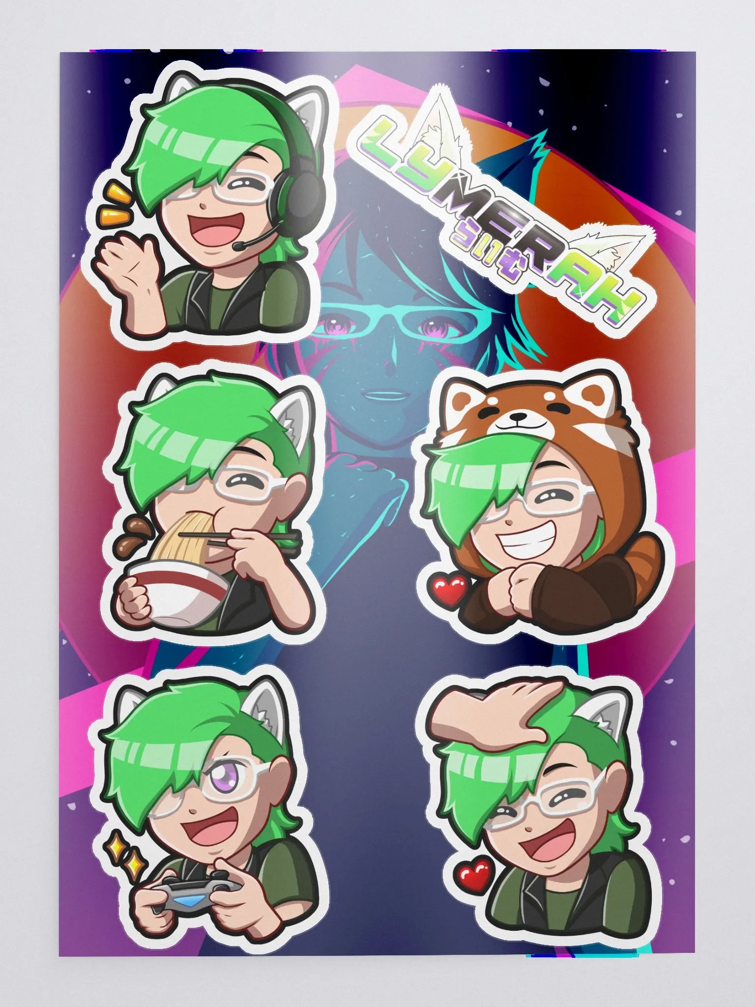 Emote Sticker sheet w/ Background product image (1)