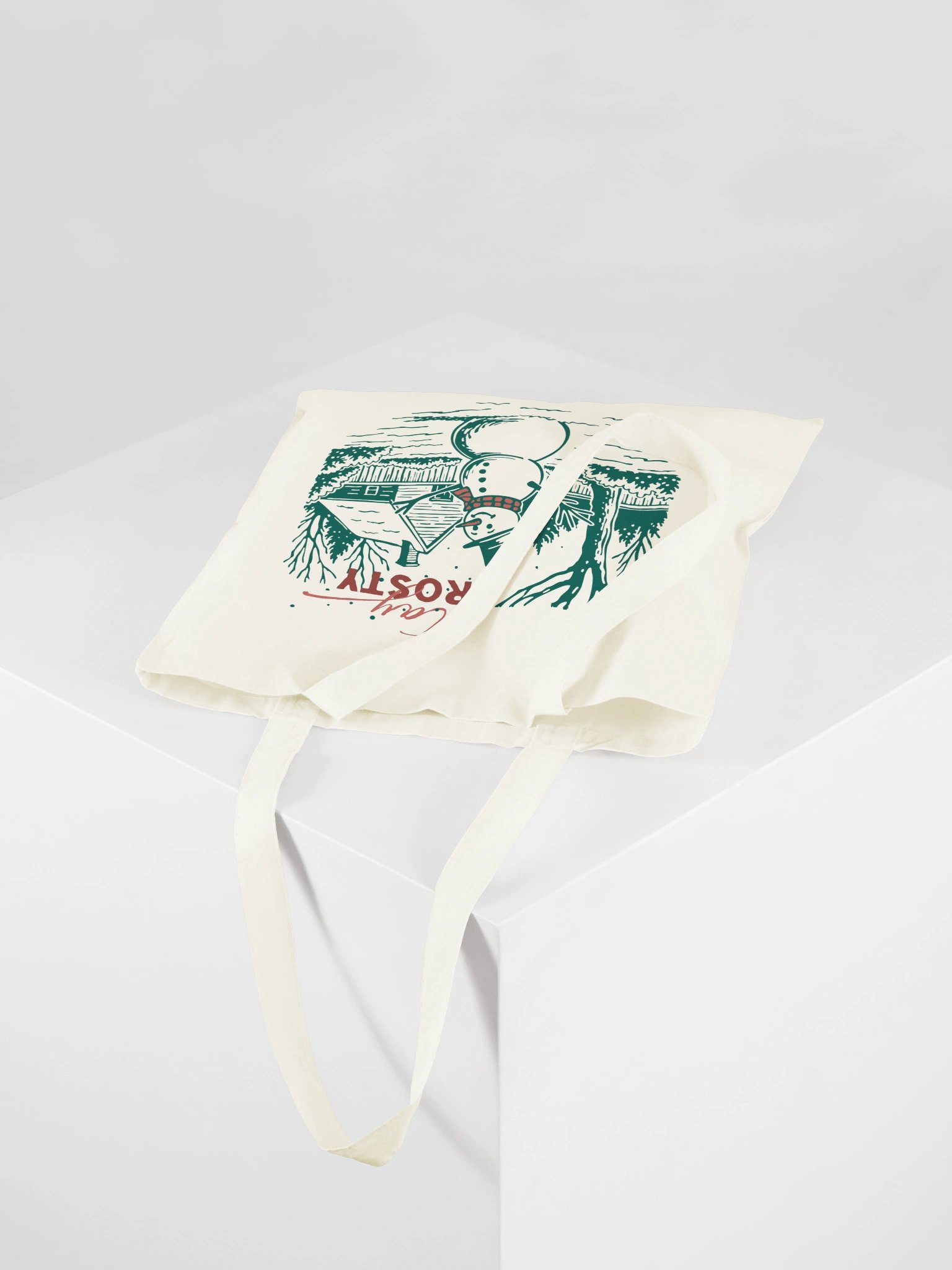 Stay Frosty retro Christmas tote bag with a vintage snowman scene product image (4)