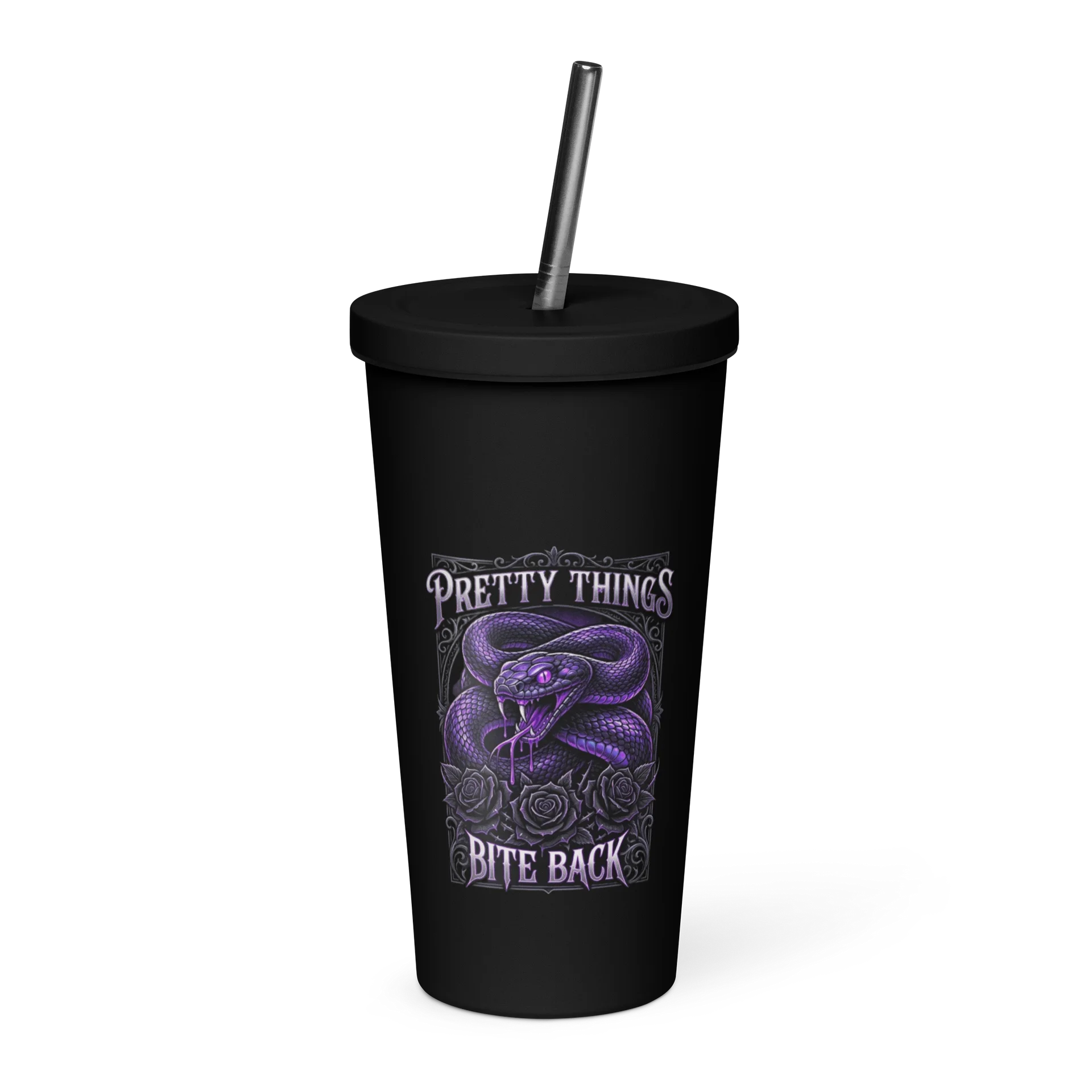 Pretty Things Bite Back — Coiled Purple Snake Tumbler product image (1)