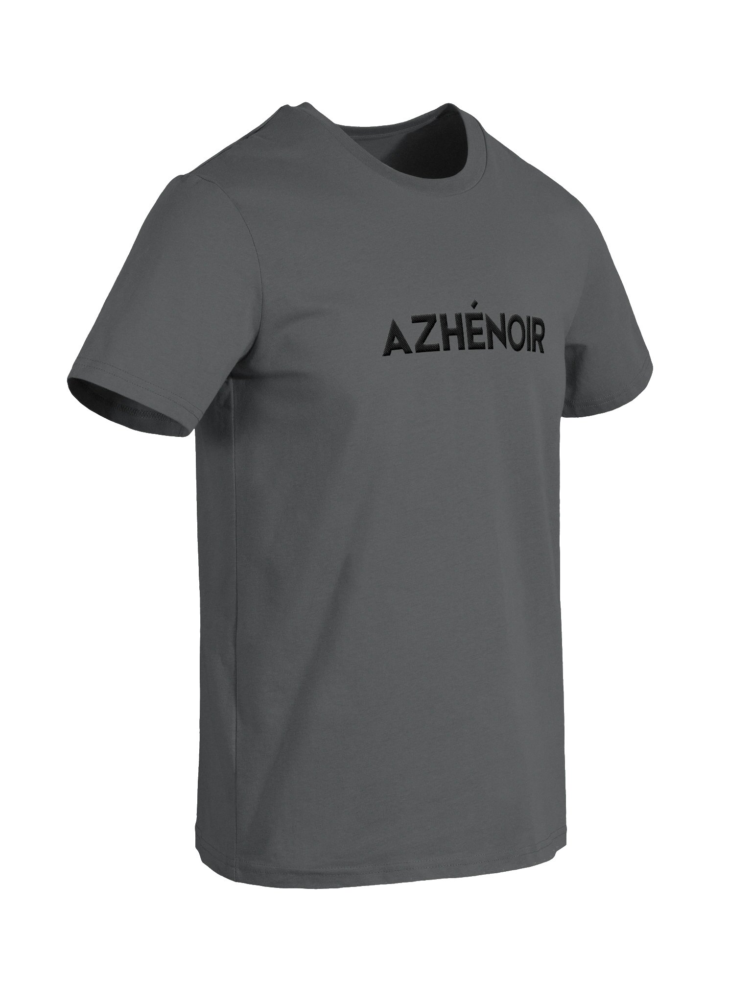 AZHÉNOIR Organic Cotton T-Shirt — Unisex Center Embroidered Logo (Khaki, Heather Grey, White, Anthracite) product image (8)