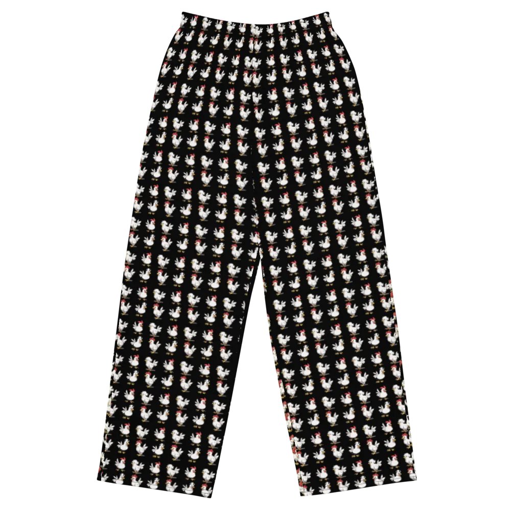 Cartoon Chicken Grid Unisex Pants product image (1)