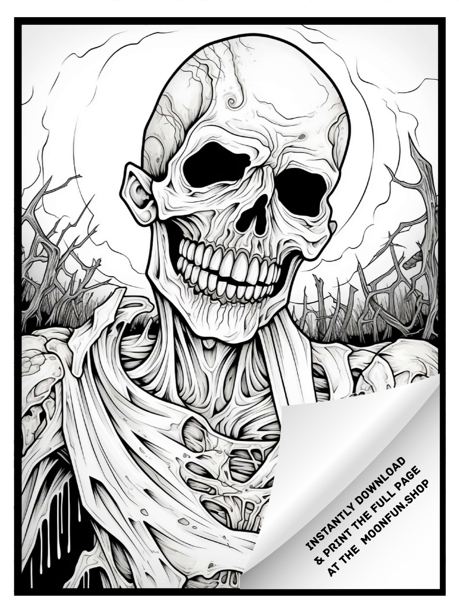 💀 50 Creepy Horror Halloween Coloring Pages for Teens & Adults product image (5)