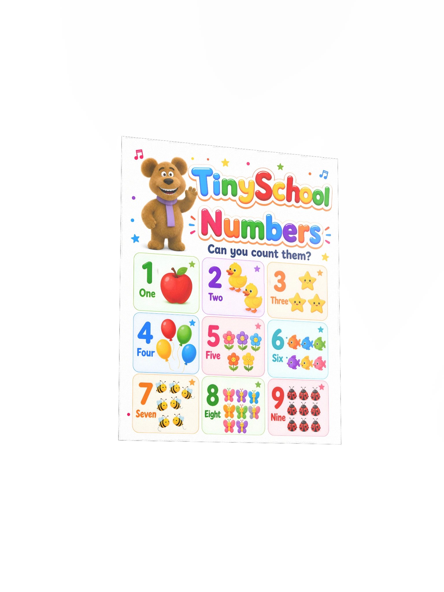 TinySchool Numbers — Colorful Counting Poster product image (9)