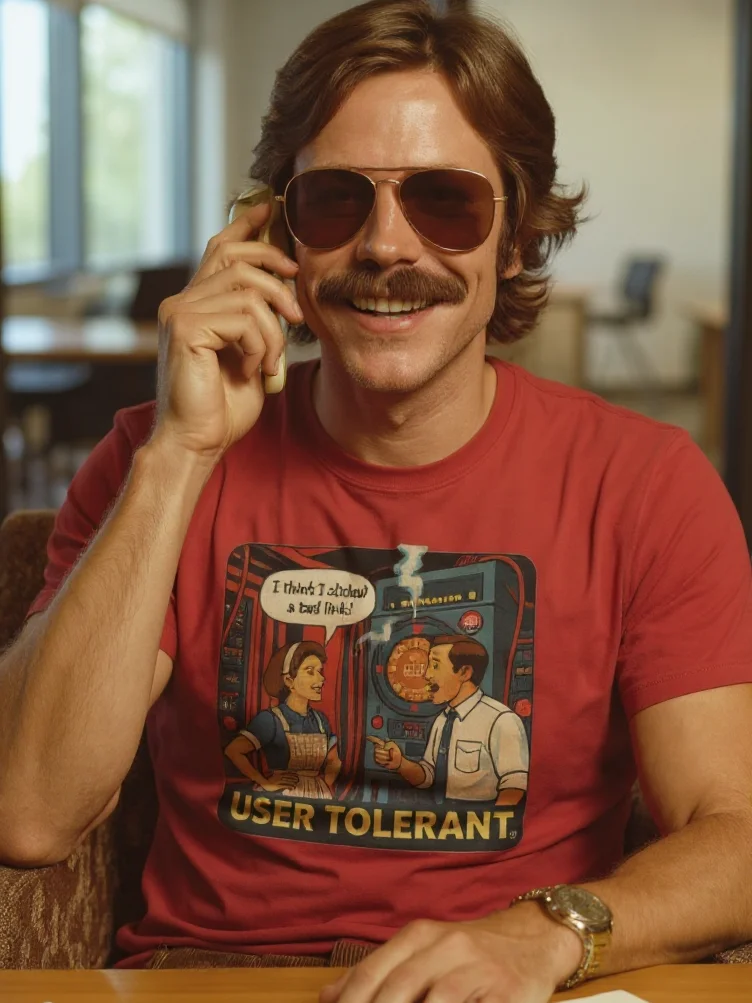"User Tolerant" Funny IT & Tech Support T-Shirt | Retro "I Clicked a Bad Link" Geek Humor Tee product image (1)