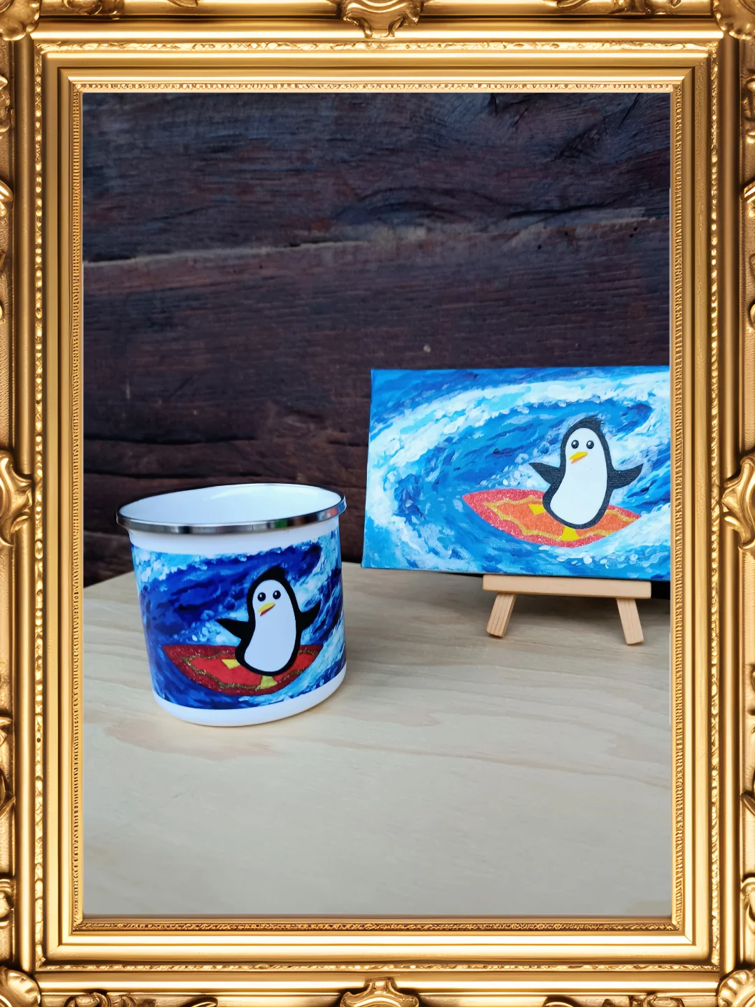 Surfing Penguin Enamel Mug product image (11)