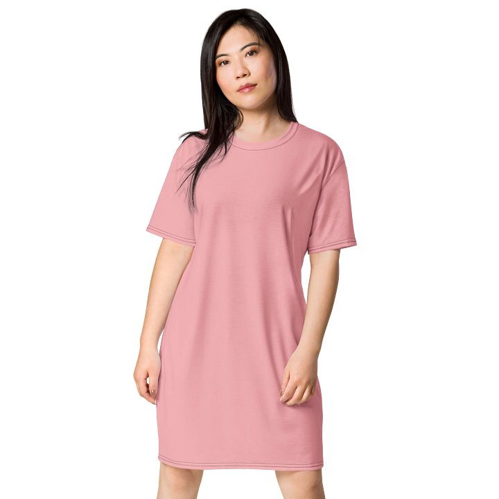 Light Pink Oversized T-Shirt Dress | Stretchy Fabric | Casual or Formal Style | Sizes 2XS-6XL | Exclusive Design product image (1)