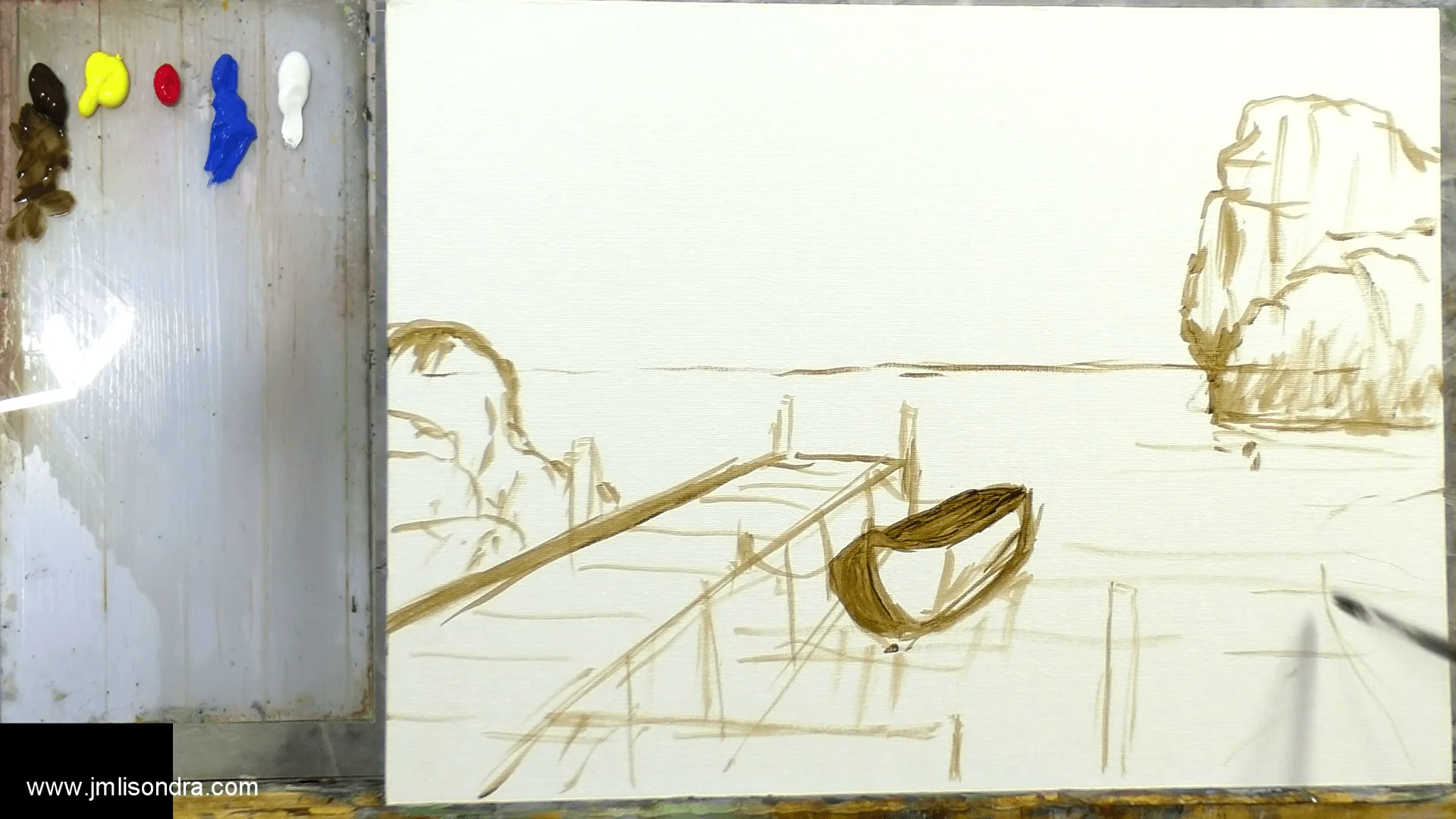 DOWNLOADABLE Acrylic Painting Tutorial - Boat on Dock product image (3)