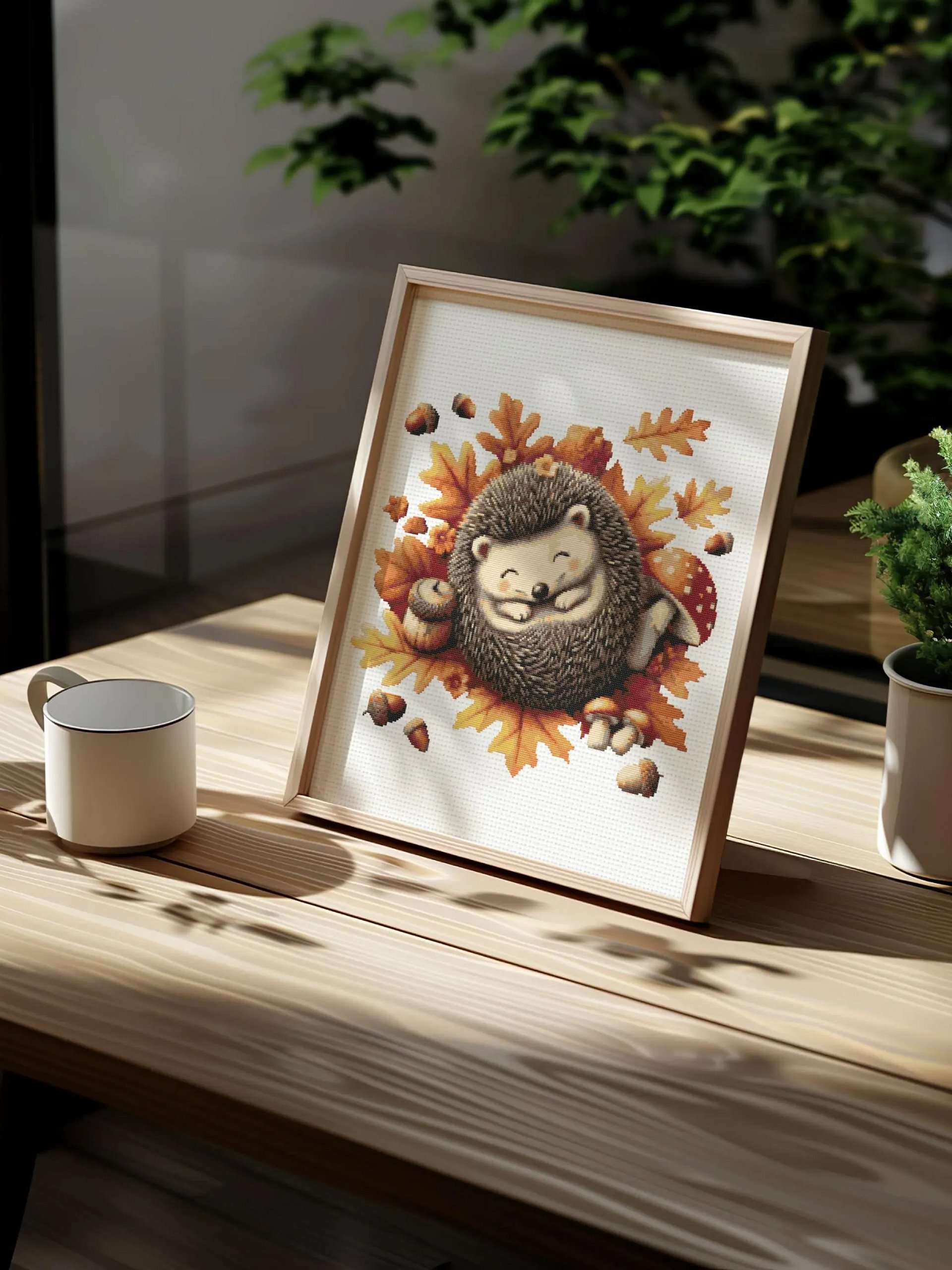 Autumn Hedgehog Cross Stitch Pattern product image (6)