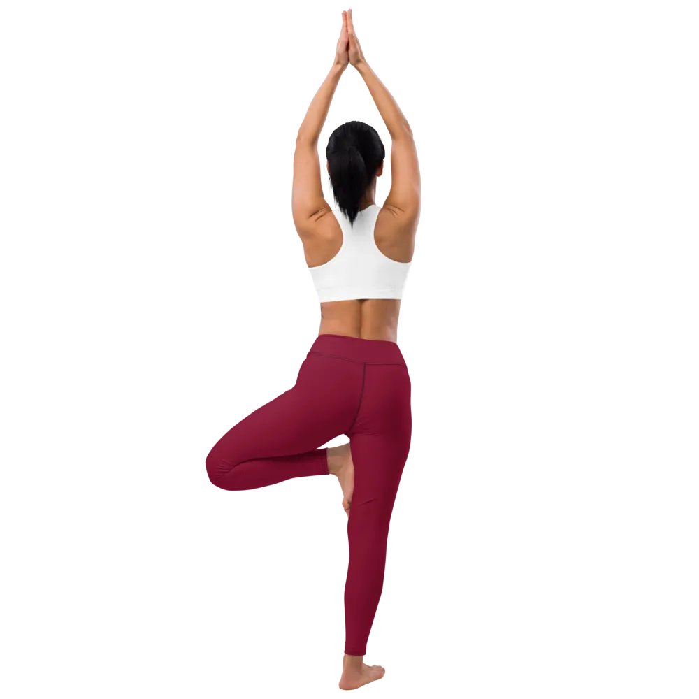 Maroon High-Waist Leggings product image (2)