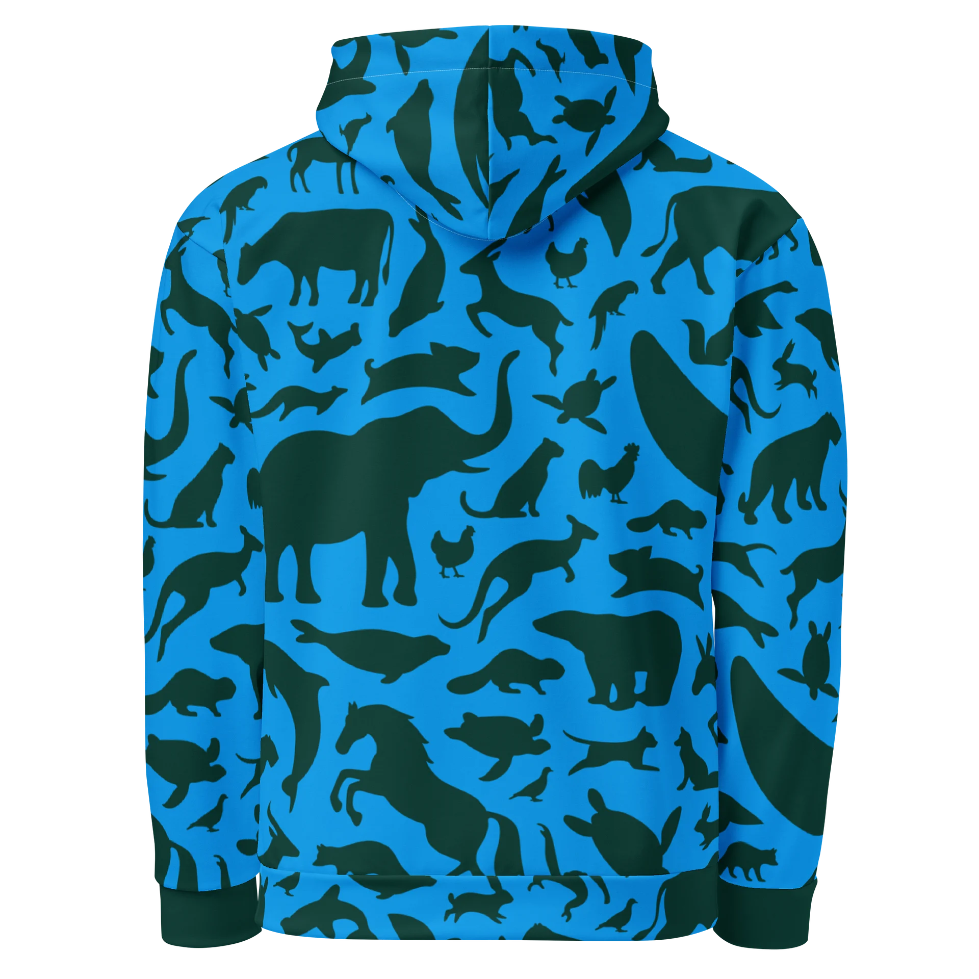 Science without suffering Hoodie - Green on blue product image (3)