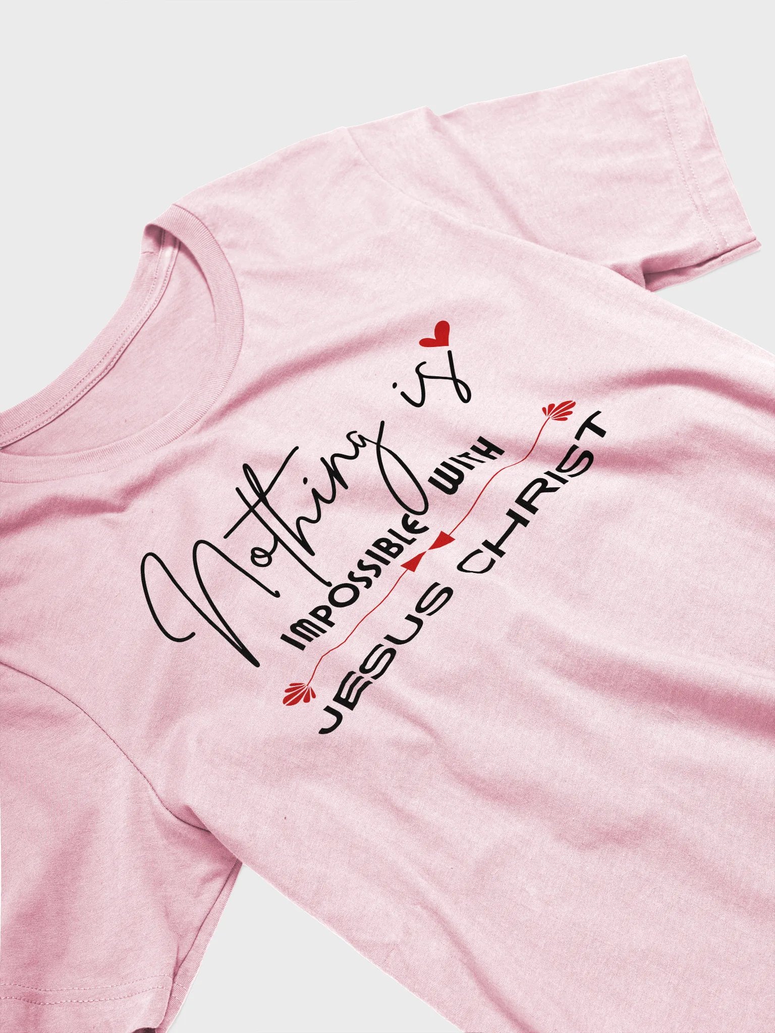 Nothing Is Impossible With Jesus Christ Bella T-Shirt - Light product image (4)