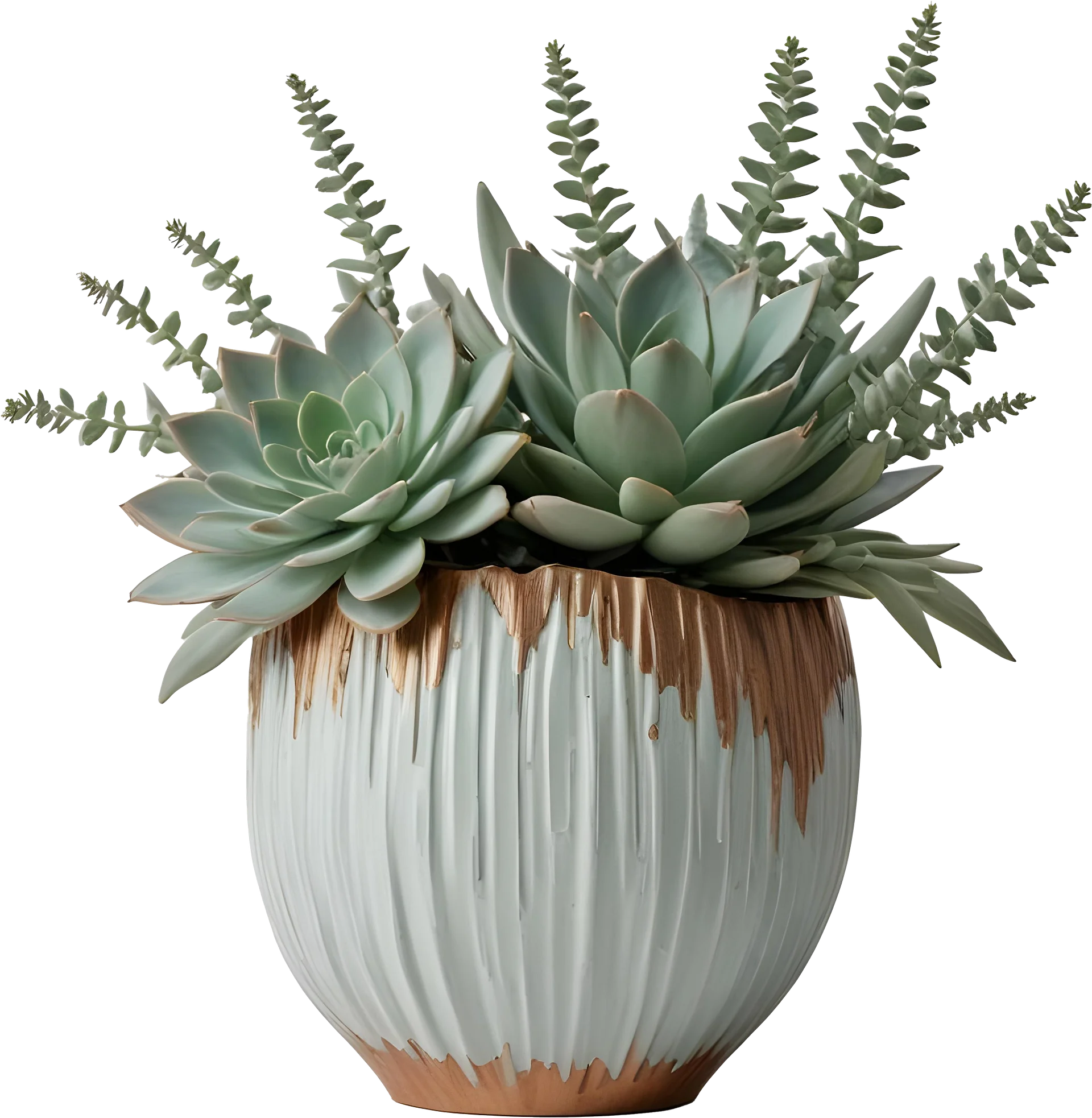 Gatsby Grace – Art Deco Succulent Vase PNG product image (1)