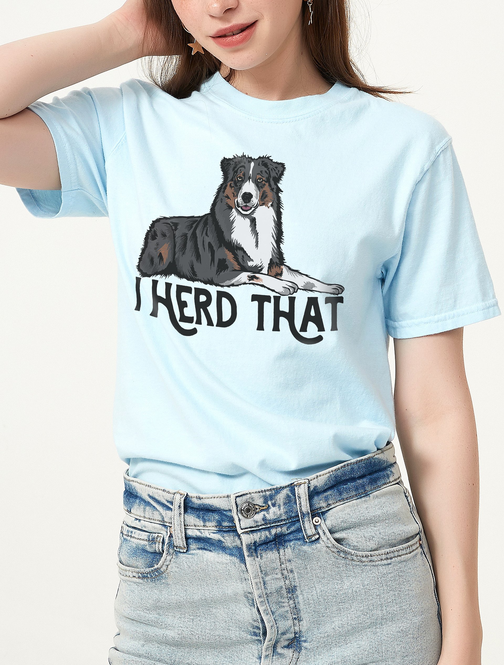 I Herd That | T-Shirt for Australian Shepherd (Tricolor) Dog Owners product image (2)