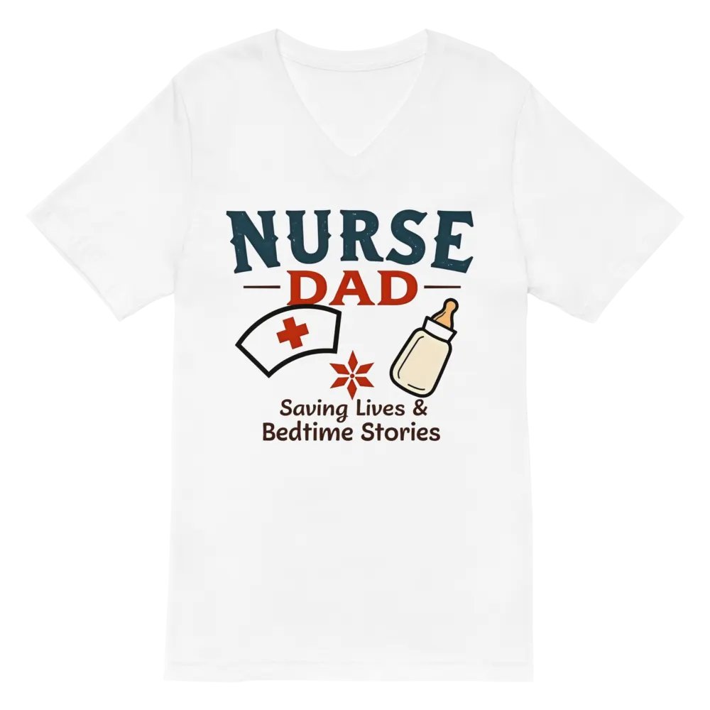 Nurse Dad Saving Lives & Bedtime Stories T-shirt product image (2)