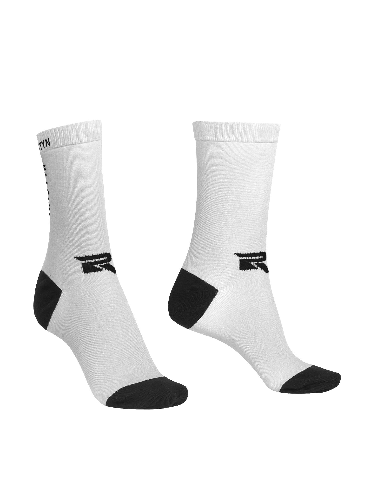 RAVTYN Essential Performance Crew Socks — White/Black product image (5)