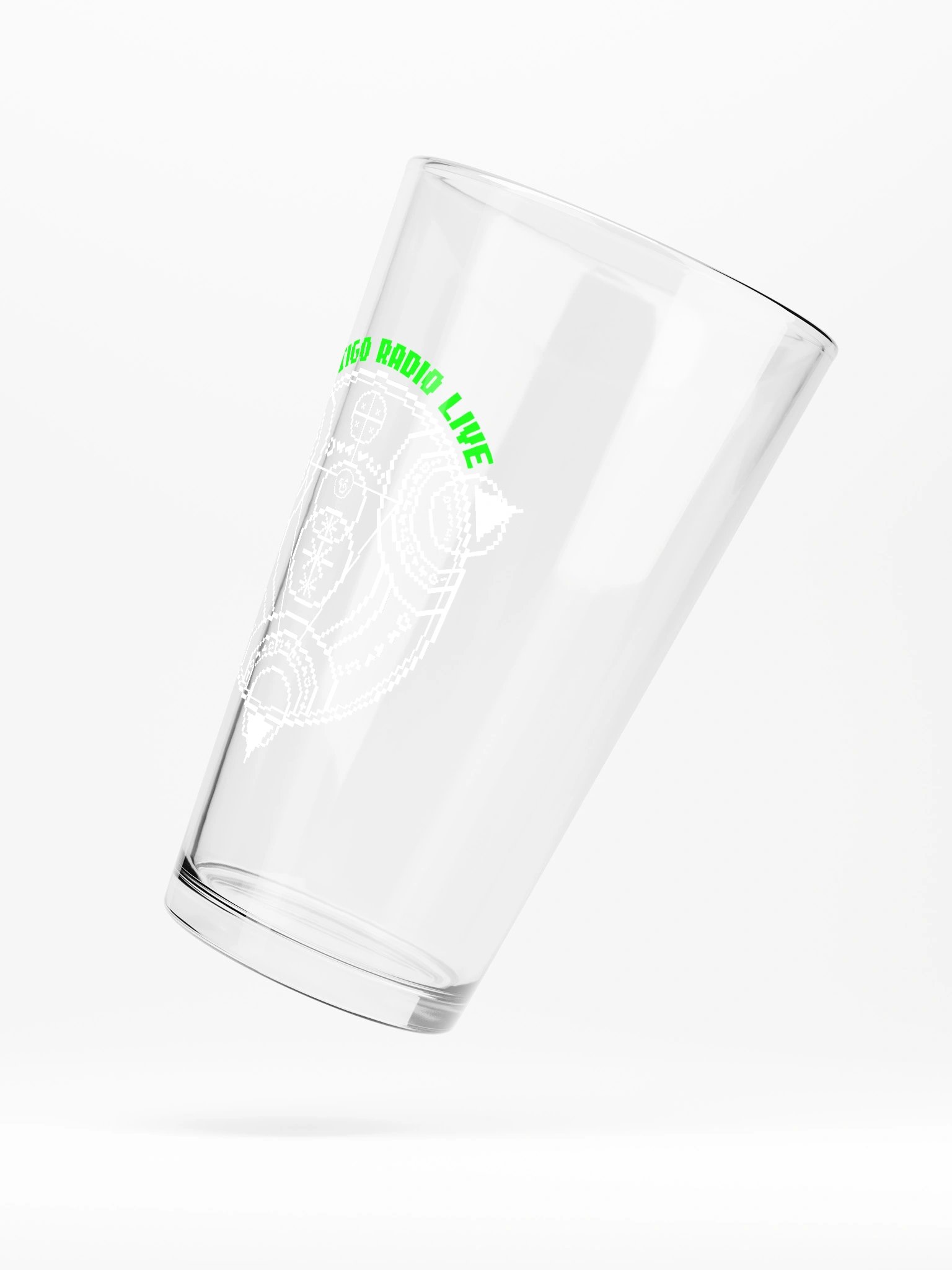 Vertigo Radio Live Pint Glass: Green Pixel Edition product image (5)