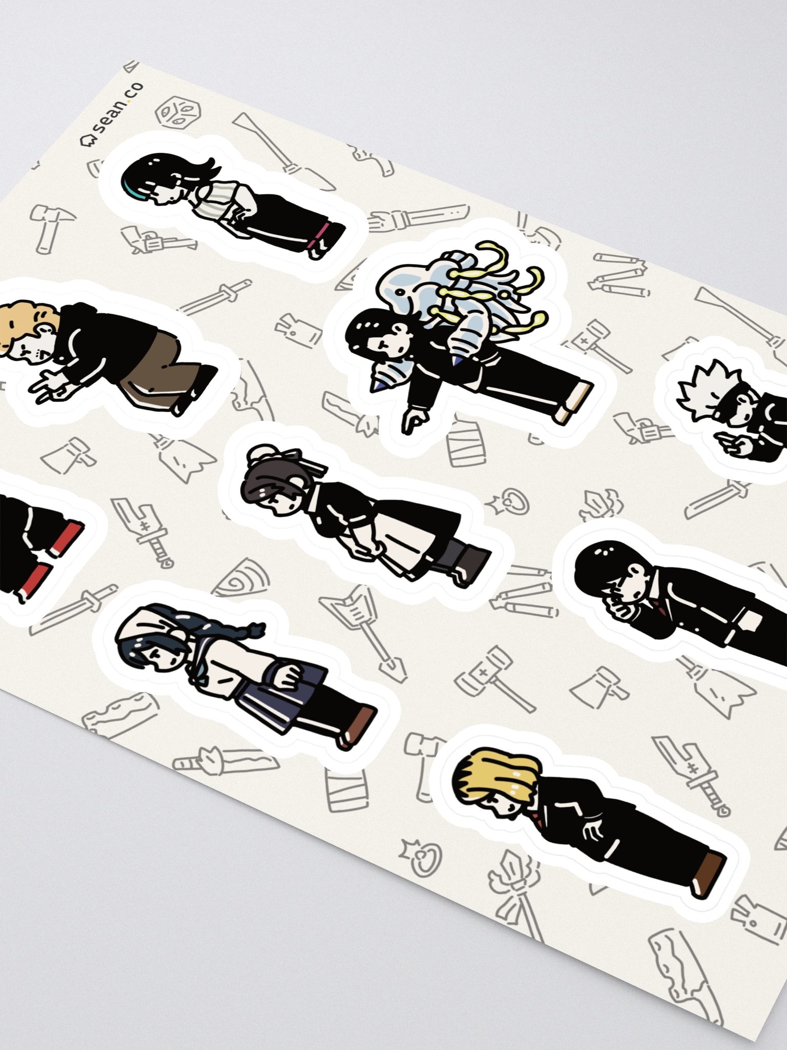 The 'I Don't Know What To Name This Lineup' Jujutsu Kaisen Sticker Sheet | Akari Ijichi Riko Misato Kirara Junpei Kinji Gojo Yuji product image (2)