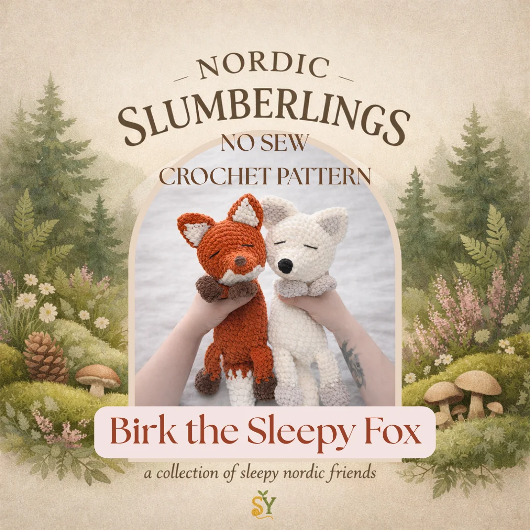 Crochet Pattern: Birk the Sleepy Fox PDF - US terms product image (1)
