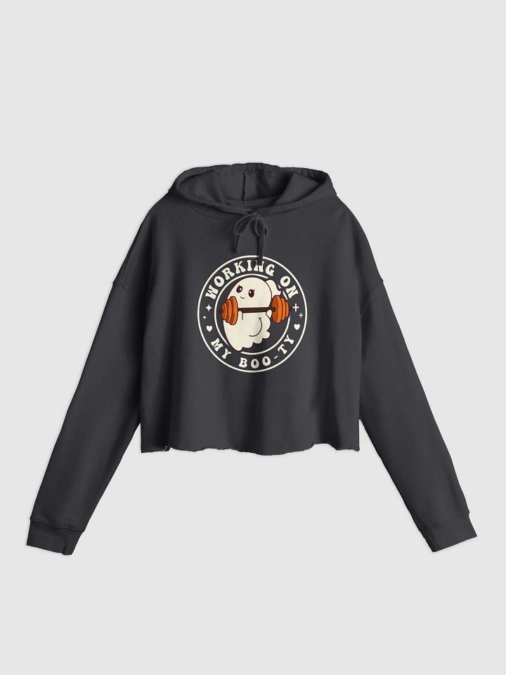 Working on my Boo-ty Cropped Hoodie product image (1)