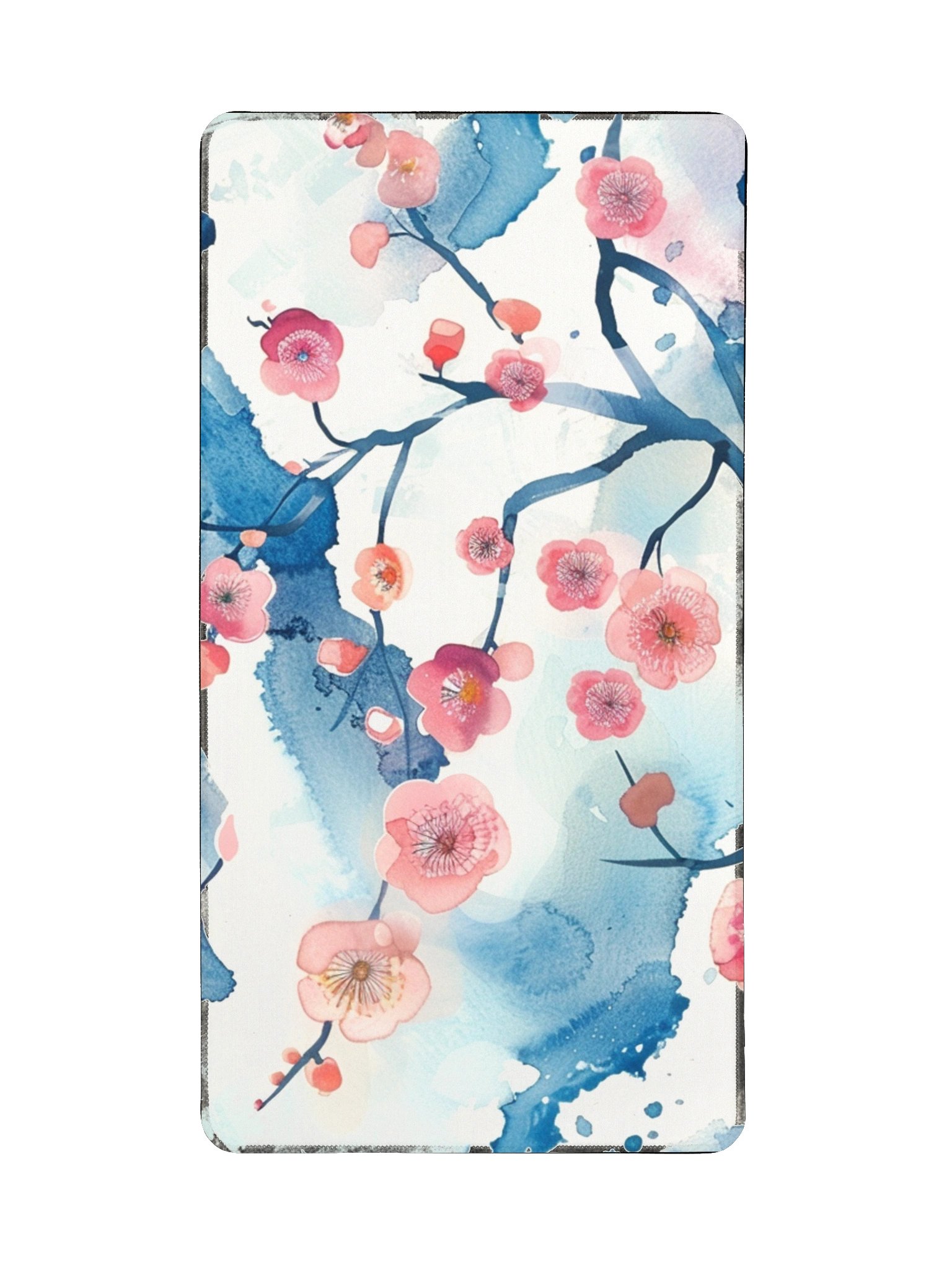15.5" x 31.5" Traditional Japanese Watercolor Desk Mat - Plum Blossom product image (2)
