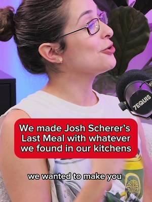 We made #mythicalchefjosh his LAST MEAL but only with what we already had in our apartments!! What could go wrong?! New episode of Syd & Olivia Talk Sh*t out now wherever you get your podcasts 👨‍🍳👩‍🍳👩‍🍳 #lastmeal #joshscherer #mythicalkitchen 